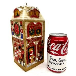 Square Pillar Candle NOEL PEACE JOY GREETING Christmas Decor UNLIT Beacon Hill ^